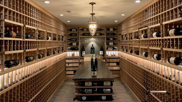 A fantastic wine cellar we installed custom lighting in