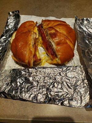 This is not your run of the mill, egg, bacon and cheese croissant from Burger King!