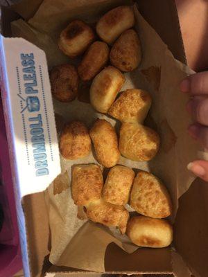 I usually order from here and not once had an issue besides maybe they forgot a sauce but seriously! This not Parmesan Bread Bites. Sad.