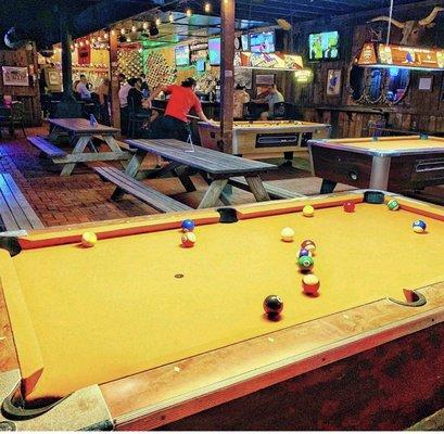 Three pool tables