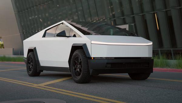 Matte White Tesla Cyber Truck