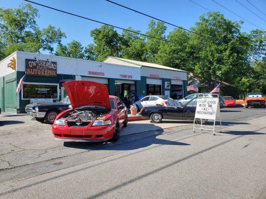 Busy day at On The Road Again Auto Repair