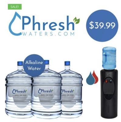 Get Alkaline Water Delivery by Phresh Waters ( sister comp) for 39.99 per month.