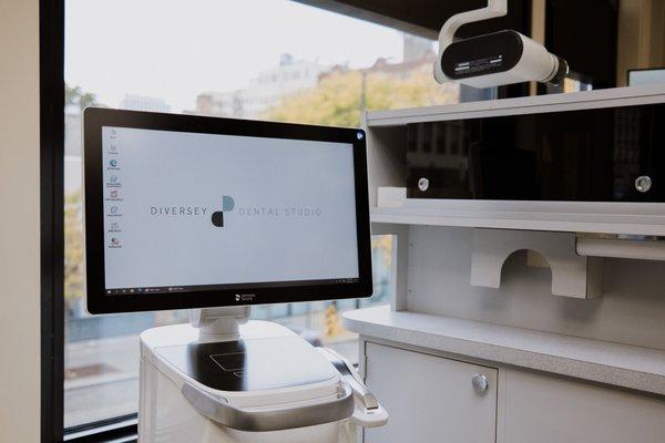 We are able to scan with our intraoral scanner instead of taking uncomfortable impressions