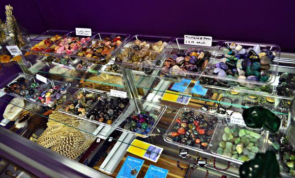 Large selection of stones and crystals