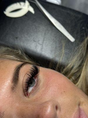 Volume lash fill and brow tinting