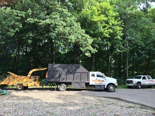 Forestry truck.  "Has a 20yd dump box to get your project finished timely."