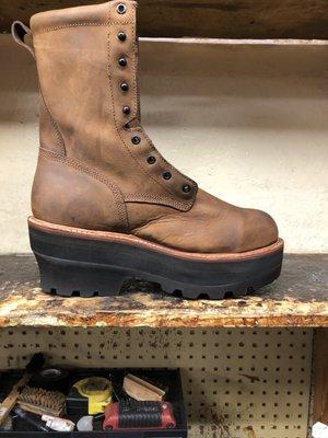 .... Completed correction ( 1 in. 1/4 ) on Red Wing 4420 boot ...