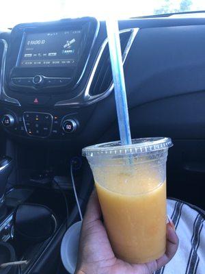 Fresh blended mango juice. Amazing and made to order