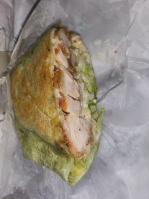 Chicken Caesar wrap. I opted for breaded chicken