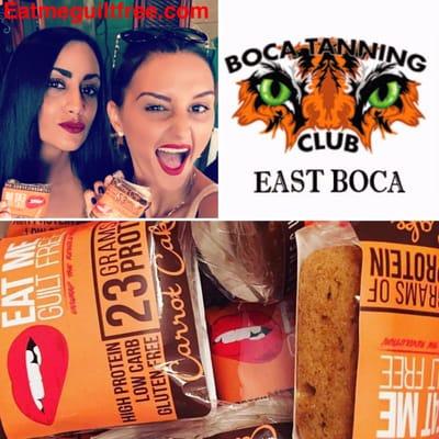 Try a free sample of Eat Me Guilt Free Carrot Cake brownie at Boca Tanning Club for a limited time :)