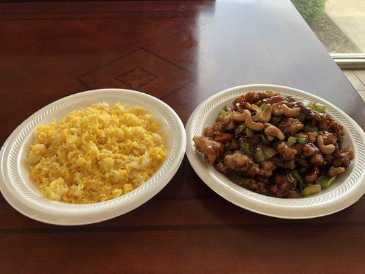 49. Chicken with Cashew Nuts and fried rice.