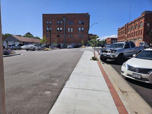 Ample street parking and parking lot