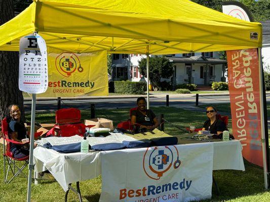 Some of the Best Remedy crew preparing for the Delmar Day in the park celebration.