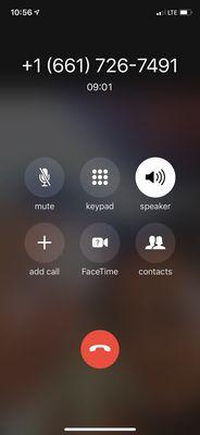 My waiting time on hold for them to come back and answer my question.