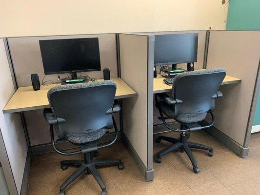 Need a workstation to print and edit your resume or file? Stop on by we got you covered!