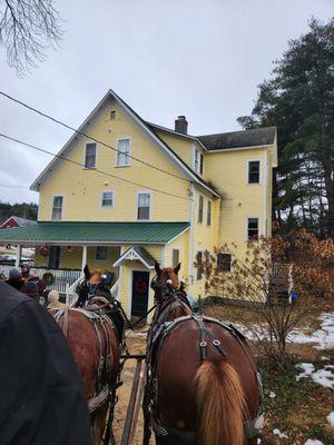 The outside view from the carriage.