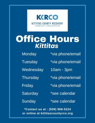 Please note our in office hours are Wednesday 10am-3pm however our staff is still available 9am-4pm via phone or email.