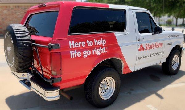 It might be cold out, but we are thinking of warm, sunny days in the Bronco at Kyle Aubry State Farm!