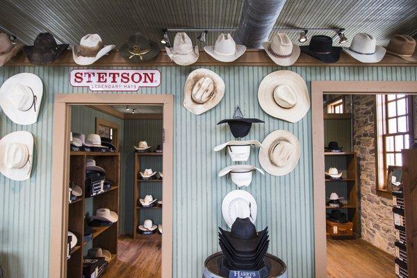 Our one of a kind hat room is upstairs. Worth the climb!