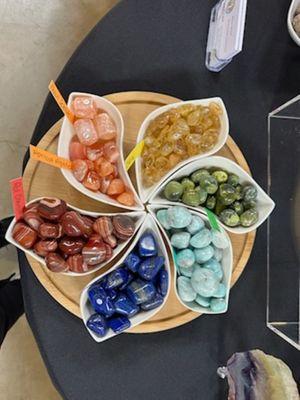 Lapis, Amazonite, Serpentine, Carnelian, Citrine, Peach Celenite