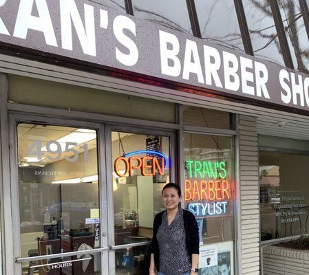 Nary welcome to Tran's barber shop