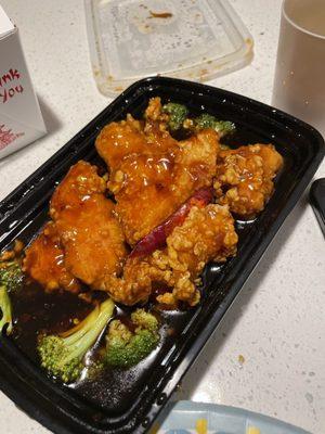 General Tso's Chicken-- really good light breading, def more chicken than other Chinese places ~$16