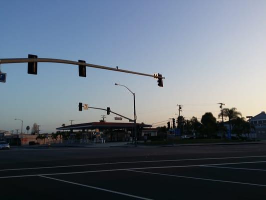 The Chevron on Beach and Auto Center.