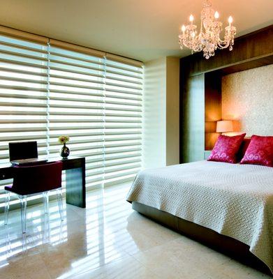 Pirouette shades by Hunter Douglas, Shelly Reilly, custom powerView shades, blind automation.