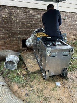 Cleaning the air ducts first