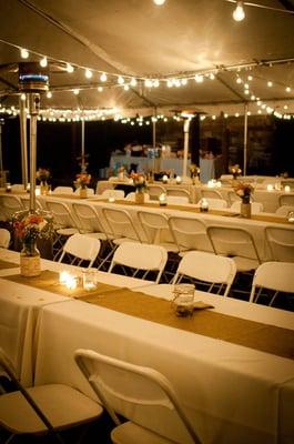 Make your event special, with additional lighting #romance #wedding #lighting #partyrentals #shoplocal