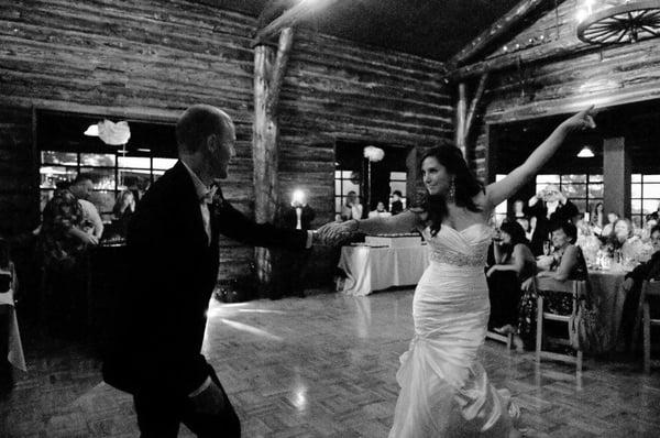 Bride and Groom bustin some moves on our first dance!