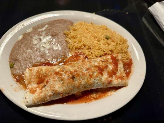 Beef burrito lunch