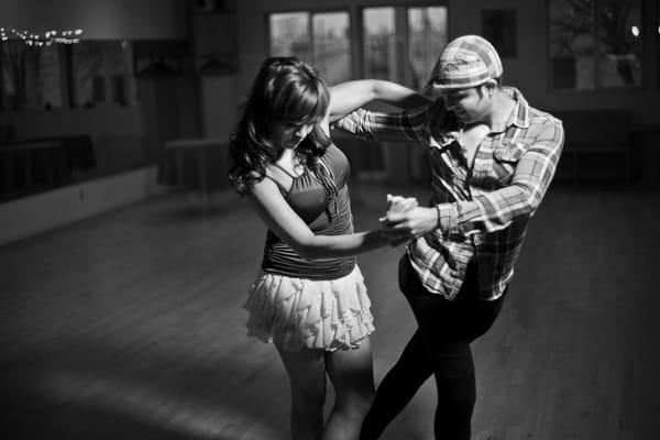 Samantha and Johnny dancing at our studio.