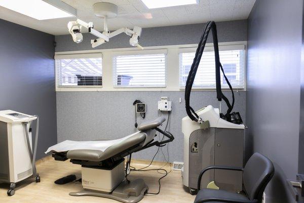 Laser room at Orange Dermatology and Laser Center