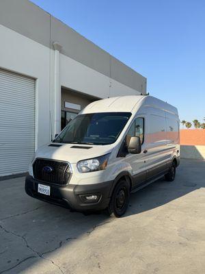 Ford transit tinted with Llumar AIR80 for a clear look with the same heat rejecting and UV blocking power as traditional ceramic films.