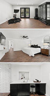 Huge master bedroom and bath like we wanted