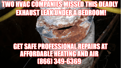 Exhaust Leak Residential Furnace