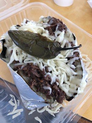 Lunch Time - Barbacoa Stuffed Baked Potato (no sour cream) - Slap Yo Momma Good !!!