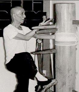 Ip Man playing the wooden dummy