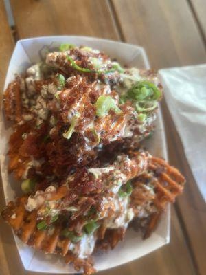 Parkside eatery in Aurora - loaded sweet potato waffle fries