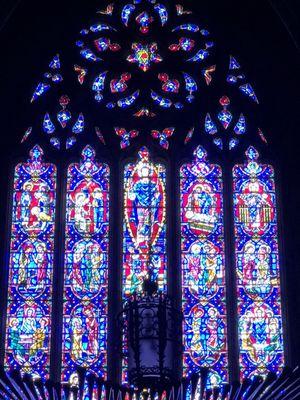 Kirk in the hills church stained glass windows