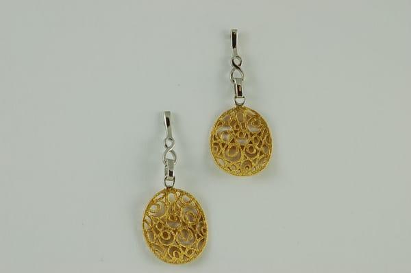 Sterling Silver and Gold plated filigree Earrings.