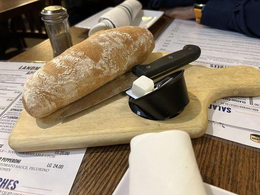 Loaf of bread that comes out when seated