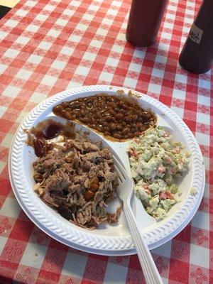 Lunch (meat and 2 sides) 7.50 and half and half sweet and unsweetened tea. This is amazing!!!