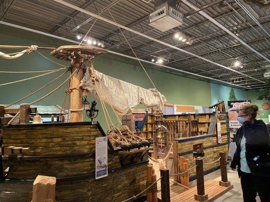 The pirate ship, children can use their imagination.