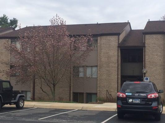 A building in Herons Cove Condominium in Montgomery Village, MD