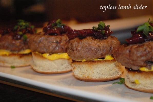 topless lamb slider with sweet onion jam