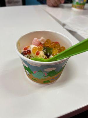 Small frozen yogurt!  Yum!