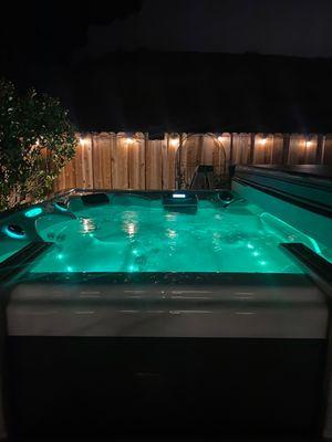 Hot tub section at night!